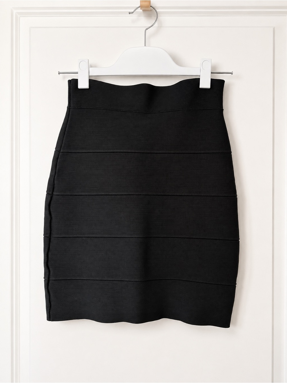 BCBGMaxAzria Black Structured Bandage Pencil Skirt